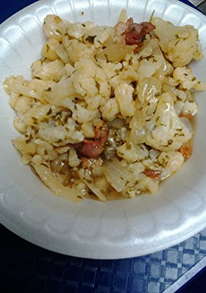A picture of Cauliflower salad with German intentions.