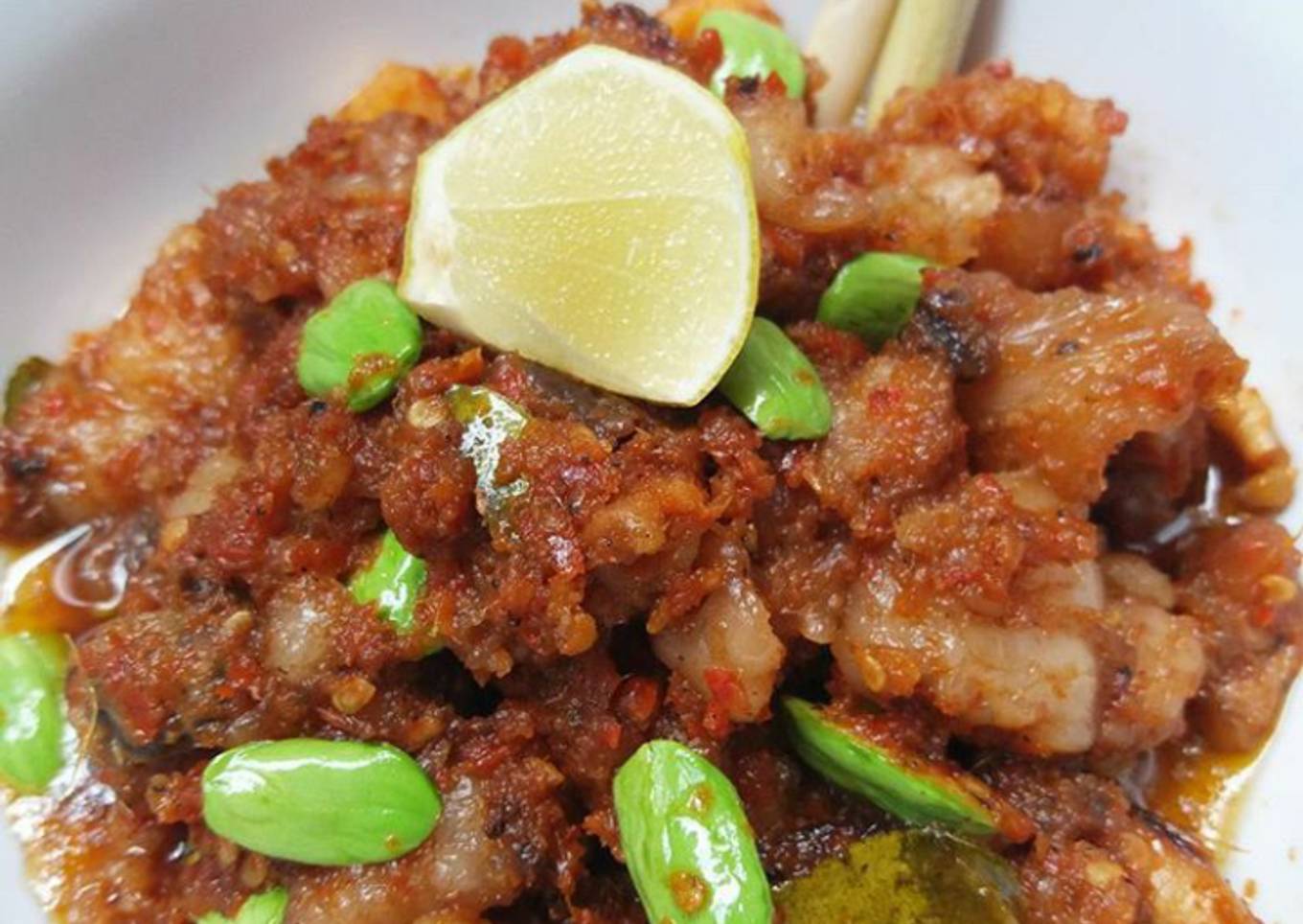 Balado tetelan daging sapi