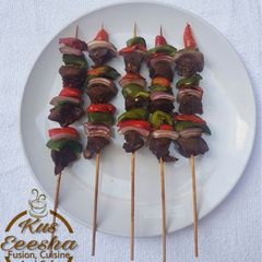 A picture of Kidney kebab stick.