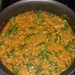 A picture of Lentil, Kale and Chorizo Soup.