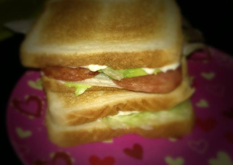 Recipe of Quick A.l.s (avocado, lettuce and spam) sandwich