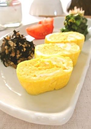 A picture of Mom's Tamagoyaki Japanese Omelettes.