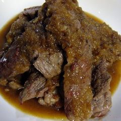 Soft Beef Steak with Wasabi Sauce A picture of Soft Beef Steak with Wasabi Sauce.