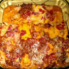 Easy Chili & Cheese Enchiladas A picture of Easy Chili & Cheese Enchiladas.
