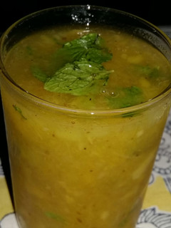 A picture of Aam panna (raw mango drink).