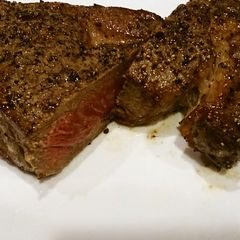 A picture of Super Thick Rare Wagyu Steak.