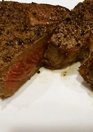 A picture of Super Thick Rare Wagyu Steak.