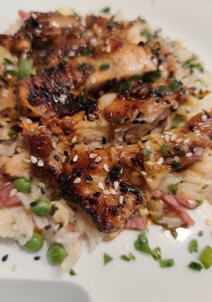 Une photo de Poulet au citron vert 🍋‍🟩 et sauce soja