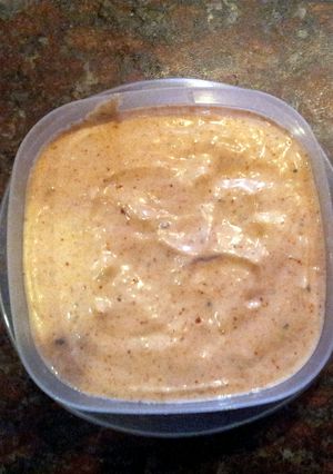 A picture of Blooming Onion Dipping Sauce.