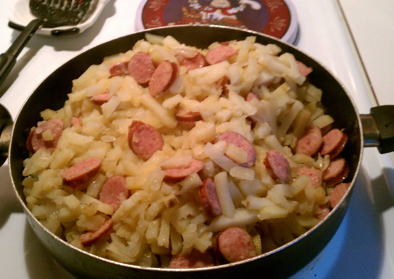 Smothered Potatoes in onions with Polish Kielbasa