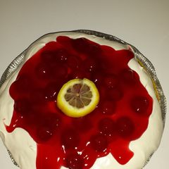 A picture of Cherry Lemon no-bake pie.