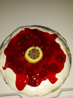 A picture of Cherry Lemon no-bake pie.