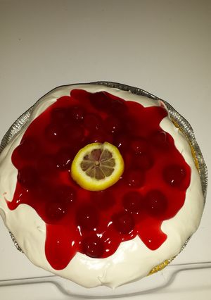 A picture of Cherry Lemon no-bake pie.