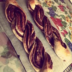 A picture of Beautiful Braided Nutella Bread.