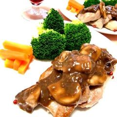 A picture of All-Purpose Balsamic Sauce with Mushrooms.