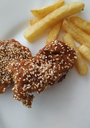 Mézes - szezámmagos csirke recept fotója