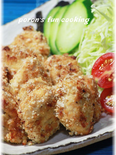 A picture of Baked Panko Chicken Breast with Grain Mustard Mayo Sauce.