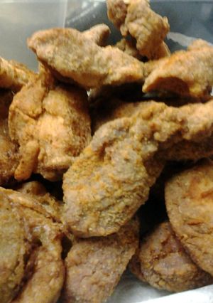 A picture of deep fried pork loin.