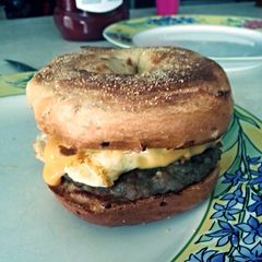 A picture of Breakfast Sammy to go!!.