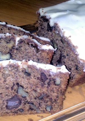 A picture of Sig's Banana,Chocolate-Walnut Loaf with Banana Cream Cheese Fro.