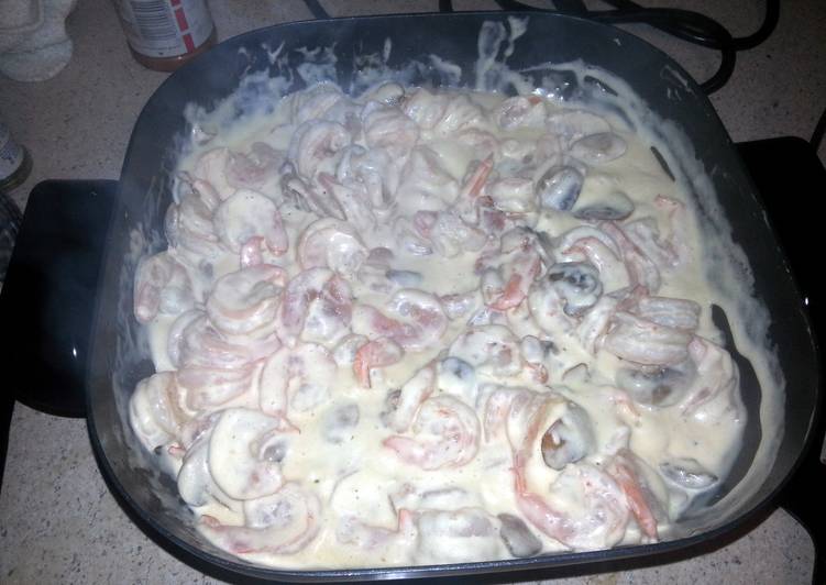 Easiest Way to Prepare Ultimate Scampi w/bacon and mushrooms