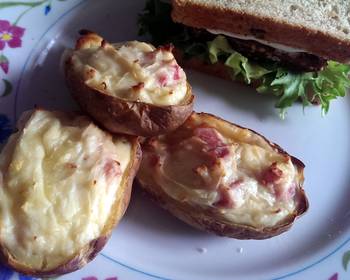 Easy Recipe Sophies ham and cheese potato skins Delicious Perfect