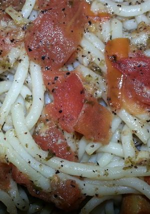 A picture of Angel Hair Tomato Basil Pasta Salad.