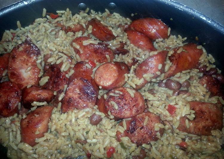 Recipe of Quick Red beans and rice with andouille sausage