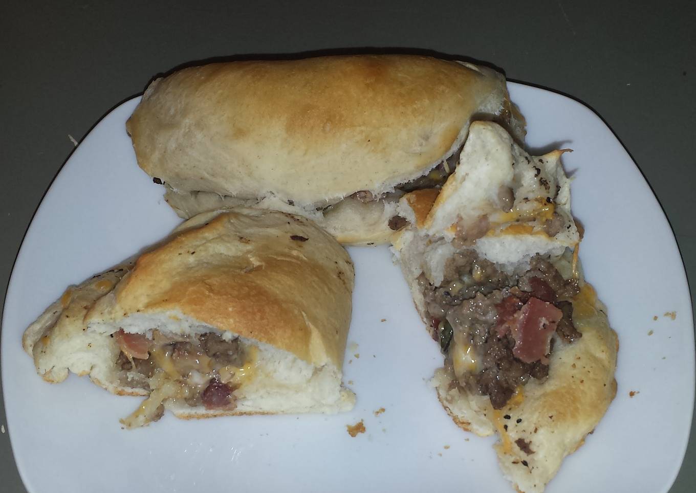 Cheesy beef bacon explosion