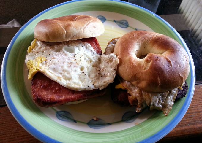 Easiest Way to Prepare Super Quick Homemade Ruben 213 Bagel Breakfast Sandwich