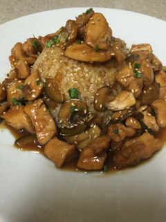 A picture of Bourbon Chicken.