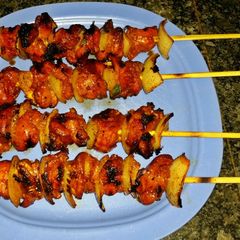Asian chicken kabobs A picture of Asian chicken kabobs.