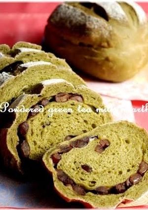 A picture of Green Tea Milk Hearth Bread.