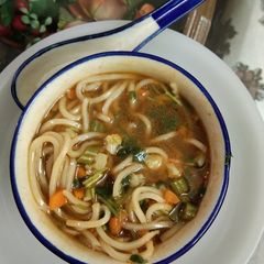 A picture of Manchow soupy noodles.
