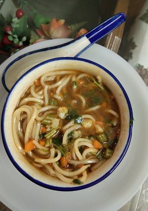 A picture of Manchow soupy noodles.