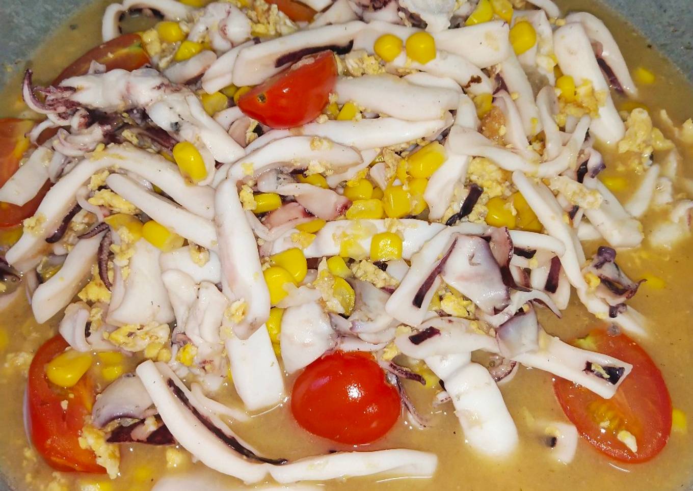 Sotong jagung dengan sos