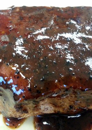A picture of Drunken Pork Chops with Espresso Glaze.