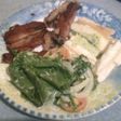 Sardinas a la plancha con yuca y ensalada fresca