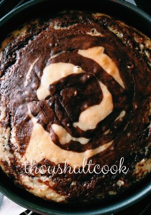 A picture of Eggless Zebra Cake.