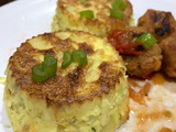 Albóndigas de soja texturizada con mini tortilla de papa