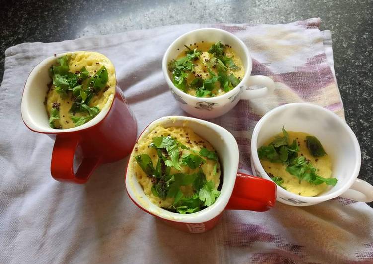 Simple Way to Prepare Speedy Microwave Khaman Dhokla in Mug !!