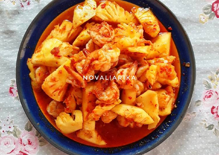 Resep Udang Masak Nanas #BandungRecook2_PujiWinarni Anti Gagal