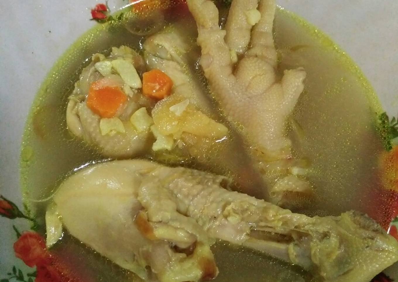 Sop ayam kuning bumbu iris
