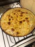 Quiche Lorraine o tarta de cebolla y queso con masa de semillas
