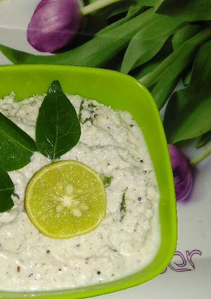 A picture of Coconut chtni.