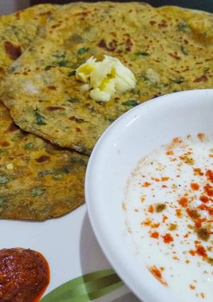 A picture of Methi paratha.