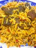 Goat meat coconut rice