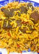 Goat meat coconut rice