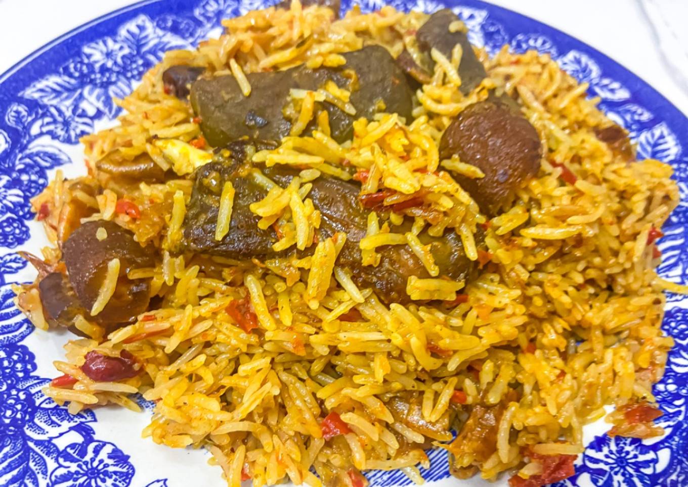 Goat meat coconut rice