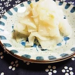 A picture of Quick Pickled Daikon with Shio-koji and Wasabi in 10 minutes.